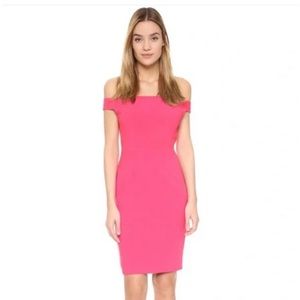 New with tags - Black Halo Claire sheath dress pink mermaid kiss off shoulder
